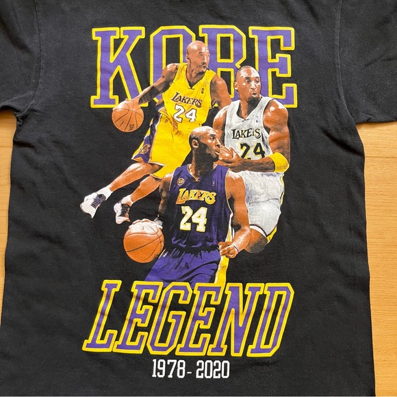 Kobe Bryant LA Lakers Legend Black Graphic T-Shirt M - Picture 4 of 9